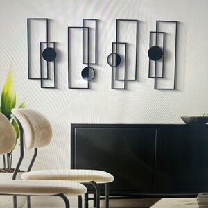 Black Metal Wall Art - Set of 4